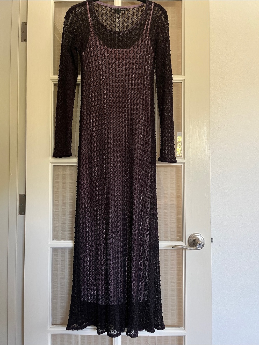 Betsey Johnson purple net maxi dress